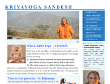 Tablet Screenshot of kriyayogasandesh.com